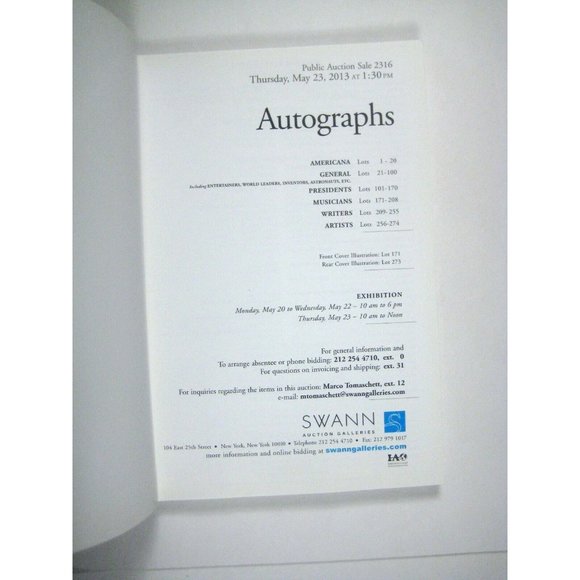 SWANN Catalog August Autographs 2013 Sale No 2136 PPB Kennedy Martin Luther - Picture 3 of 6